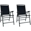 Image de Vidaxl Chaises De Jardin Pliables 2 Pcs TextilÃ¨ne Noir