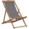 Image de Vidaxl Chaise De Plage Pliable Bois De Teck Solide Gris