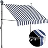 Image de Auvent Manuel RÃ©tractable Avec Led 200 Cm Bleu Et Blanc