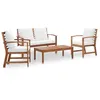 Image de Vidaxl Salon De Jardin Avec Coussins 4 Pcs Bois D'acacia Solide