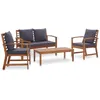 Image de Vidaxl Salon De Jardin 4 Pcs Avec Coussins Bois D'acacia Solide