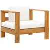 Image de Vidaxl Chaise De Jardin Avec Coussin CrÃ¨me Bois D'acacia Solide
