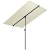 Image de Vidaxl Parasol De Jardin Avec MÃ¢t En Aluminium 2x1,5 M Blanc Sable