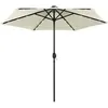 Image de Vidaxl Parasol Avec Led Et Mat En Aluminium 270 Cm Blanc Sable