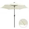 Image de vidaXL Parasol avec LED et mÃ¢t en aluminium 300 cm Blanc sable