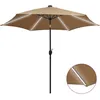 Image de Vidaxl Parasol Avec Led Et MÃ¢t En Aluminium 300 Cm Taupe