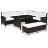 Image de Vidaxl Salon De Jardin 3 Pcs Avec Coussins RÃ©sine TressÃ©e Marron