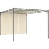 Image de Vidaxl BelvÃ©dÃ¨re De Jardin Avec Rideau LatÃ©ral 4x3x2,25 M CrÃ¨me