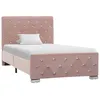 Image de vidaXL Cadre de lit Rose Velours 90x200 cm