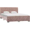 Image de Cadre de lit Rose Tissu 140 x 200 cm - VidaXL