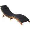 Image de Vidaxl Chaise Longue Avec Coussin Bois D'acacia Solide Gris FoncÃ©