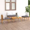Image de Vidaxl Salon De Jardin 4 Pcs Avec Coussins Bois D'acacia Solide