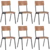 Image de vidaXL Chaises de salle Ã  manger 6 pcs Marron ContreplaquÃ©