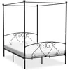 Image de vidaXL Cadre de lit sans matelas avec baldaquin noir 160x200 cm mÃ©tal