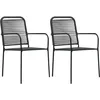 Image de Vidaxl Chaises De Jardin Lot De 2 Corde En Coton Et Acier Noir
