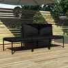 Image de Ensemble De Salon De Jardin 3 PiÃ¨ces Avec Coussins, Mobilier De Patio Modulaire En Pvc Noir