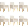 Image de Chaises De Salle Ã Manger 4 Pcs CrÃ¨me Bois CourbÃ© Et Similicuir