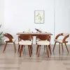 Image de vidaXL Chaises Ã  manger lot de 6 crÃ¨me bois courbÃ© et similicuir