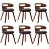 Image de Chaises Ã  manger lot de 6 gris foncÃ© bois courbÃ© et tissu vidaXL vidaXL