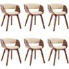 Image de Chaises de salle Ã  manger 6 pcs CrÃ¨me Bois courbÃ© et similicuir - VidaXL