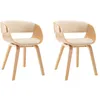 Image de Chaises De Salle Ã Manger 2 Pcs CrÃ¨me Bois CourbÃ© Et Similicuir
