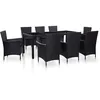 Image de Ensemble Ã DÃ®ner D'extÃ©rieur 9 Pcs RÃ©sine TressÃ©e Noir