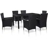 Image de Ensemble Ã DÃ®ner D'extÃ©rieur 7 Pcs RÃ©sine TressÃ©e Noir