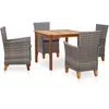 Image de vidaXL Mobilier Ã  dÃ®ner 5 pcs rÃ©sine tressÃ©e et bois d'acacia gris