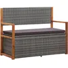 Image de Banc De Rangement Avec Coussin Amovible RÃ©sistant Aux IntempÃ©ries 115 Cm Bois Massif Acacia