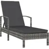 Image de Chaise Longue Avec Accoudoirs RÃ©sine TressÃ©e Gris
