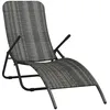 Image de Vidaxl Chaise Longue Pliable RÃ©sine TressÃ©e Gris
