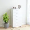 Image de vidaXL Buffet avec 6 tiroirs Blanc 50x34x96 cm Bois d'ingÃ©nierie
