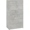 Image de vidaXL Buffet avec 6 tiroirs Gris bÃ©ton 50x34x96 cm AgglomÃ©rÃ©