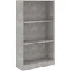 Image de BibliothÃ¨que Ã  3 niveaux Gris bÃ©ton 60x24x108 cm AgglomÃ©rÃ© - VidaXL