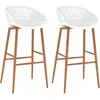 Image de vidaXL Chaises de bar lot de 2 blanc