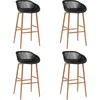 Image de vidaXL Chaises de bar lot de 4 noir