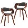 Image de Chaises De Salle Ã Manger 2 Pcs Bois CourbÃ© Et Tissu Gris - Vidaxl