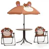Image de Jeu de bistro avec parasol pour enfants 3 pcs Marron