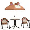 Image de Ensemble table et chaises de jardin VidaXL  Ensemble table et chaises de jardin  avec parasol Marron P31599669