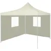 Image de Vidaxl Tente De RÃ©ception Pliable Avec 2 Parois 2x2 M Acier CrÃ¨me
