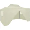 Image de Vidaxl Tente De RÃ©ception Pliable Avec 4 Parois 3x4 M Acier CrÃ¨me