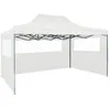Image de Vidaxl Tente De RÃ©ception Pliable Avec 3 Parois 3x4 M Acier Blanc