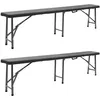 Image de Vidaxl Bancs De Jardin Pliables 2 Pcs 180 Cm Pehd Noir