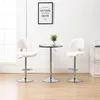 Image de vidaXL Tabourets de bar 2 pcs Blanc Similicuir