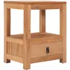 Image de Table de chevet 1 piÃ¨ce 1 tiroir 1 Ã©tagÃ¨re Bois de teck massif Style colonial rustique