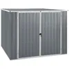 Image de Abri De Jardin En Acier GalvanisÃ© Gris Avec Toit InclinÃ© & Portes Doubles 195x198x159 Cm