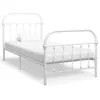 Image de vidaXL Cadre de lit sans matelas blanc mÃ©tal 90x200 cm