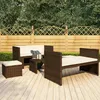 Image de Vidaxl Salon De Jardin 5 Pcs Avec Coussins RÃ©sine TressÃ©e Marron