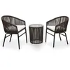 Image de Vidaxl Ensemble De Bistro 3 Pcs Avec Coussins Rotin Pvc Marron
