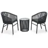 Image de Vidaxl Ensemble De Bistro 3 Pcs Avec Coussins Rotin Pvc Anthracite